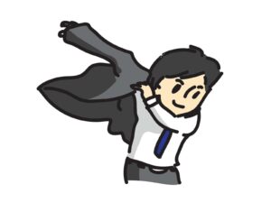 スーツを着る営業マン
