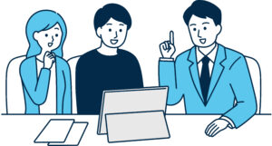 説明する営業マン