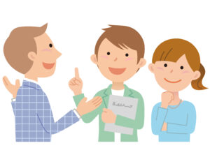 談笑する営業マン