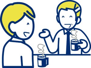 談笑する男性たち